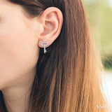 Heart Shape Lock & Key Diamond Earrings