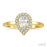 Pear Shape Light Weight Diamond Engagement Ring