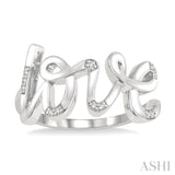 Silver Diamond Love Ring