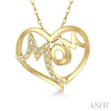 Mom Heart Shape Diamond Pendant