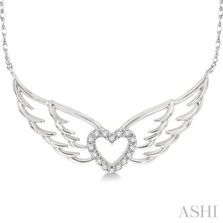 Angel Wings Heart Diamond Necklace