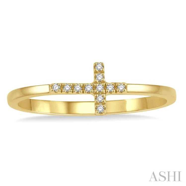 Light Weight Diamond Fashion Cross  Ring