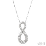 1/4 ctw Round Cut Diamond Infinity Pendant With Chain in 14K White Gold
