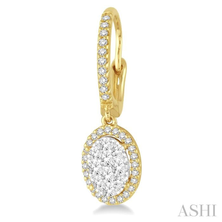 Oval Shape Lovebright Diamond Earrings