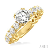 1 Ctw Diamond Semi-Mount Engagement Ring in 14K Yellow Gold