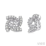 1/3 Ctw Round Cut Diamond Earring Jackets in 14K White Gold