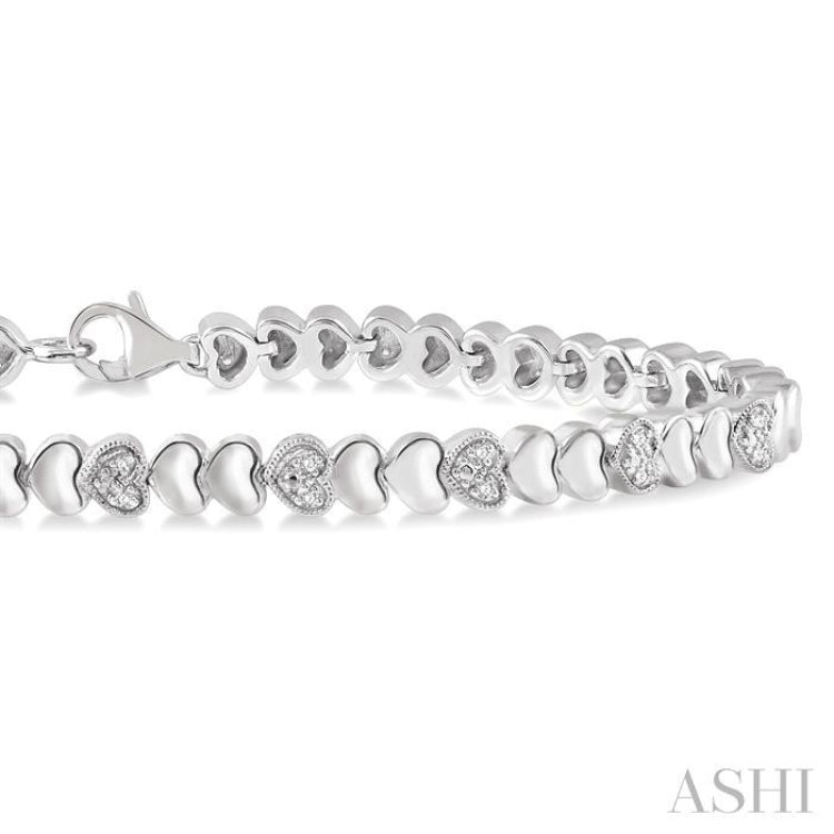 Heart Shape Silver Diamond Fashion Bracelet