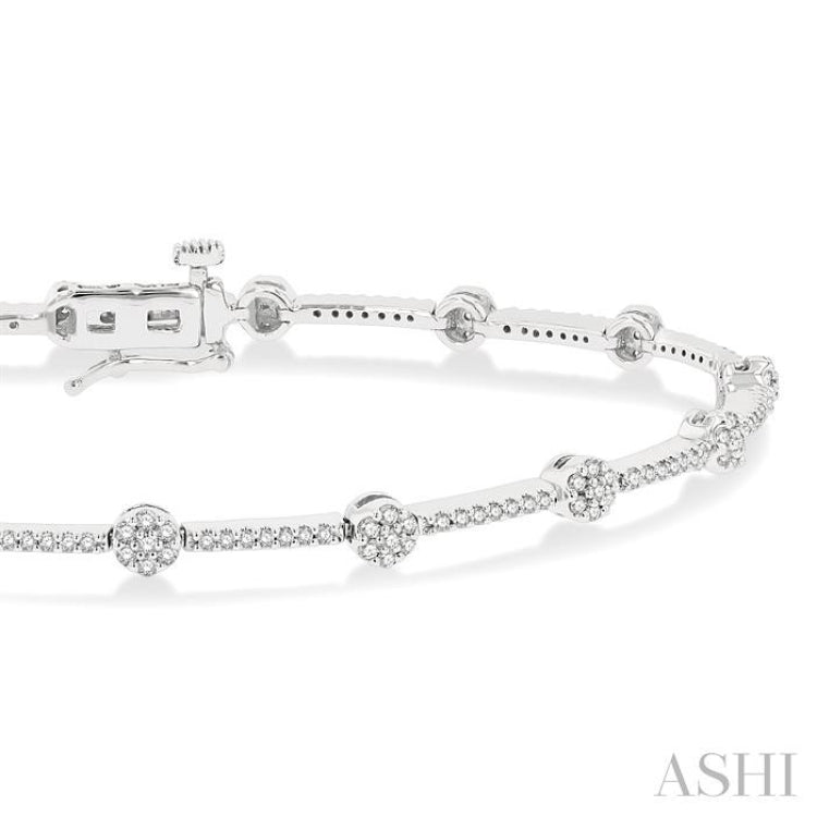Cluster Floral Diamond Fashion Bracelet