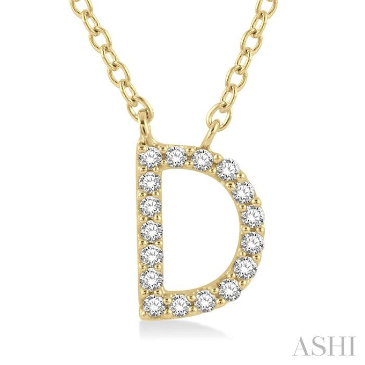 'D' Initial Diamond Pendant