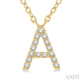 'A' Initial Diamond Pendant