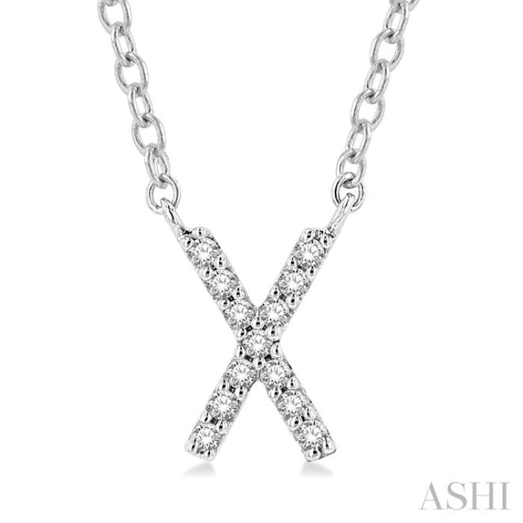 'X' Initial Diamond Pendant